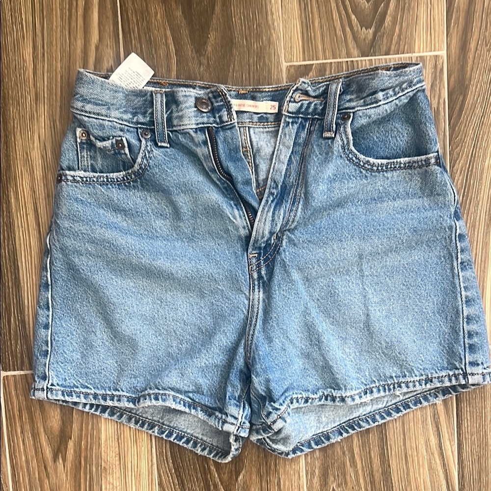 Levi's Light Blue High-Rise Denim Shorts